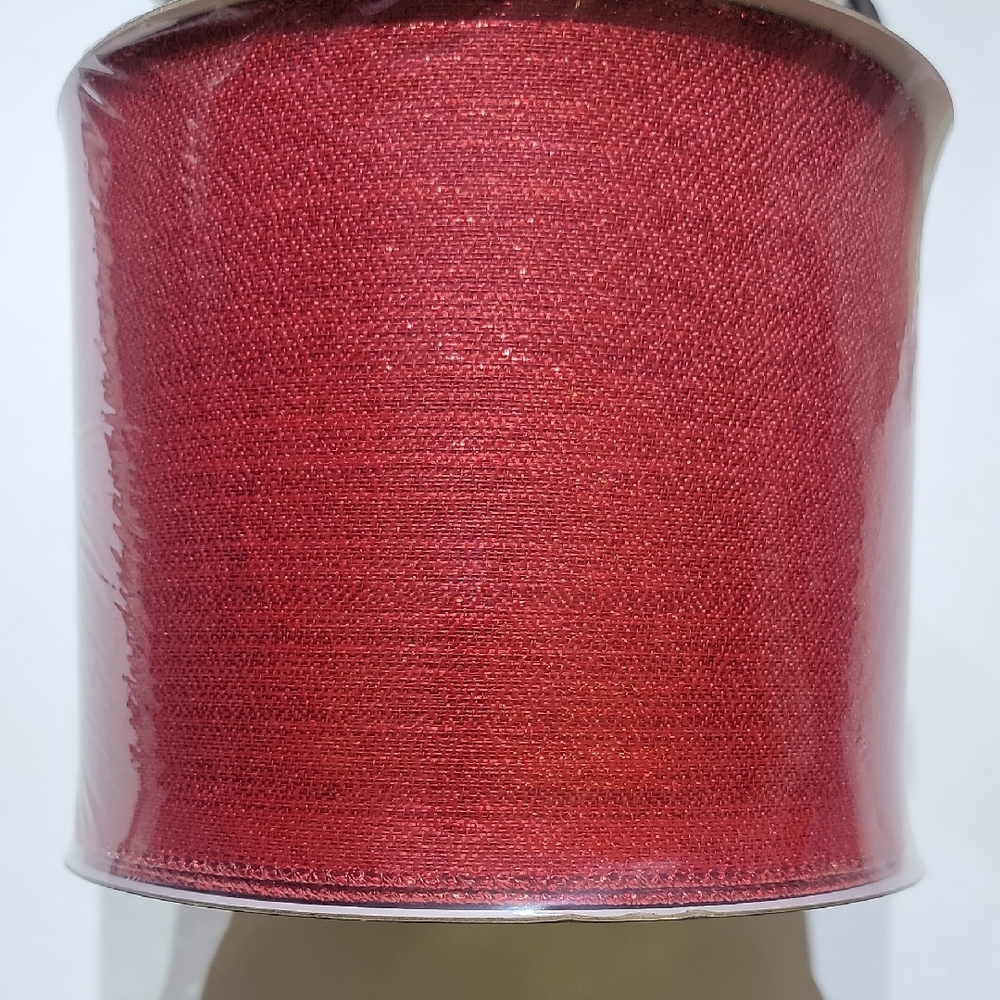 Sparkling Red Ribbon 5 Inches Wide - Picture 2 of 2